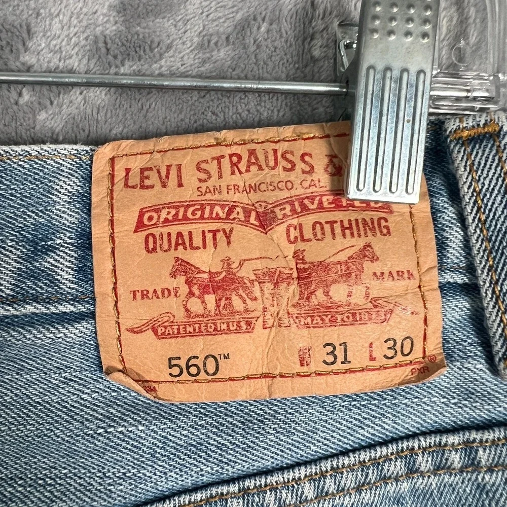 Vintage Levis 560 Jeans Mens 31x30 Light Blue Y2K Baggy Loose Faded Relaxed VTG